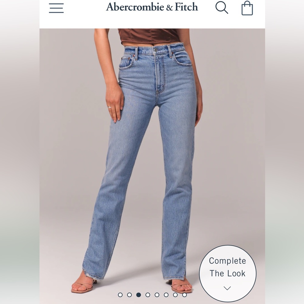 Abercrombie Ultra High Rise 90s Straight Jean 27 Long